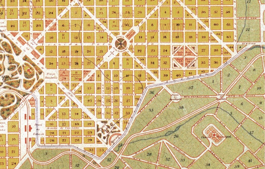 Planta Geral da Cidade de Minas, 1895, detalhe